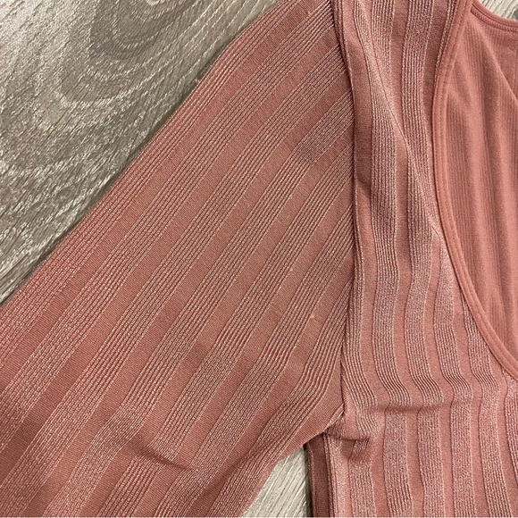 Free People Intimately Free Ribbed Long Sleeve Top Pink Size XS/S - Picture 5 of 5